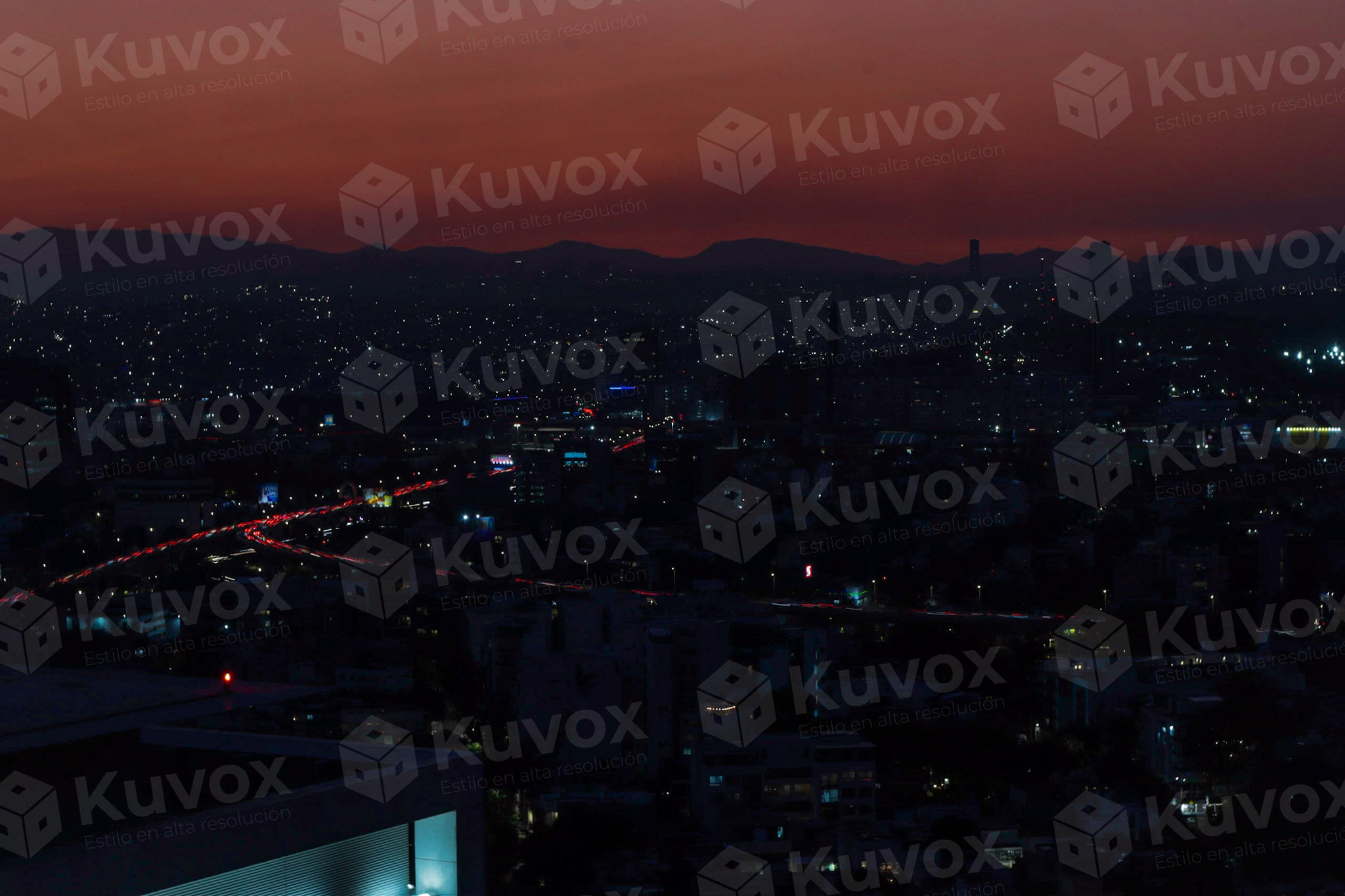 Sunset over the city