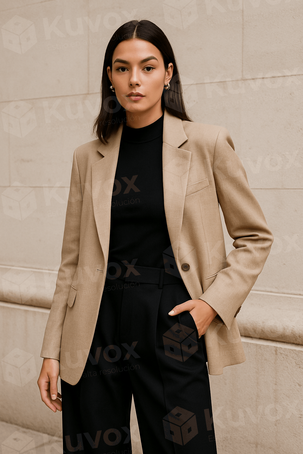 Conjunto blazer beige