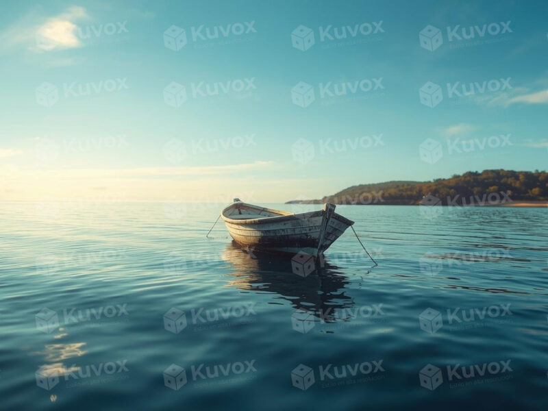 Barco solitario en el mar