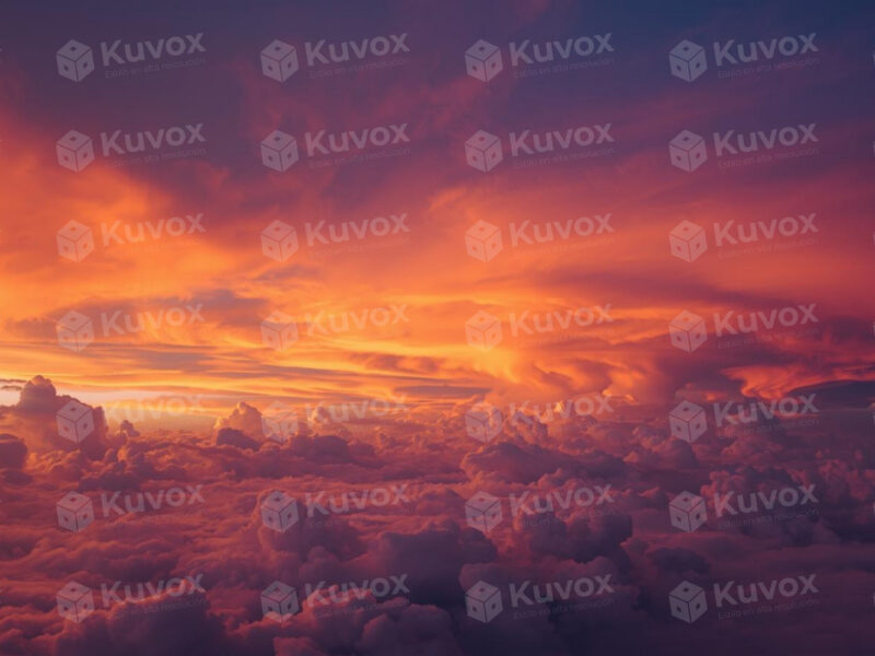 Cielo encendido al atardecer