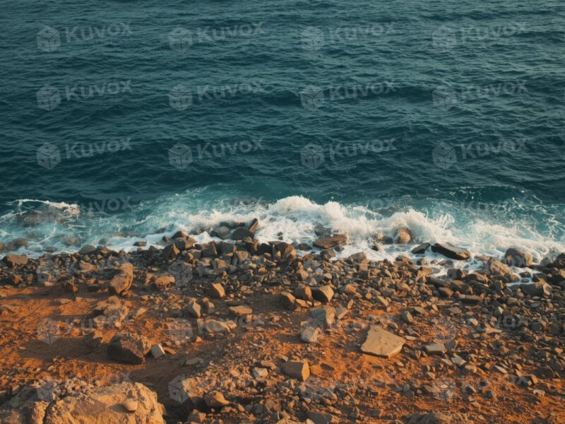 Costa rocosa con olas
