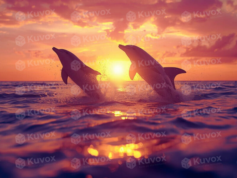Delfines al atardecer
