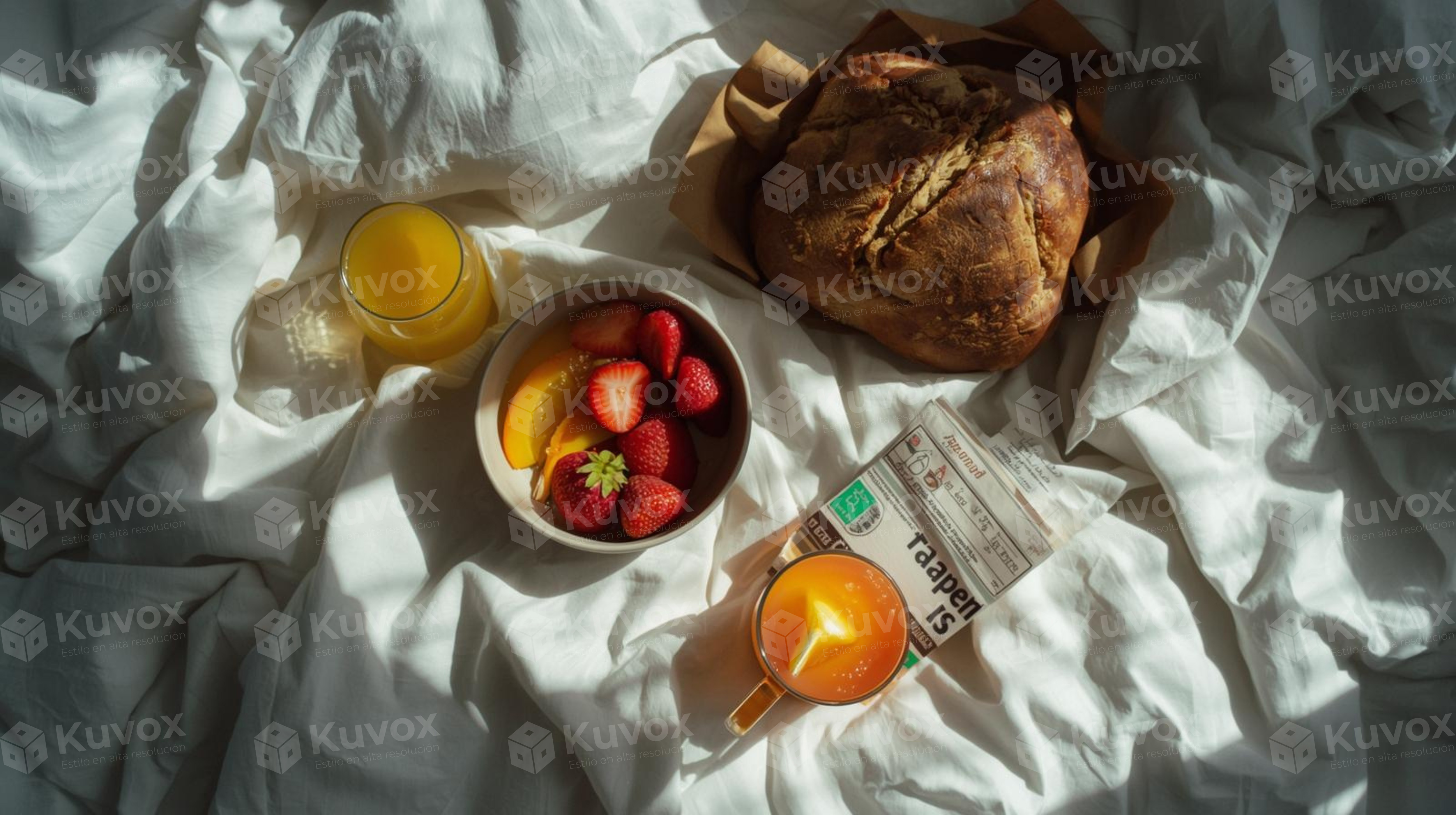 Desayuno saludable en cama