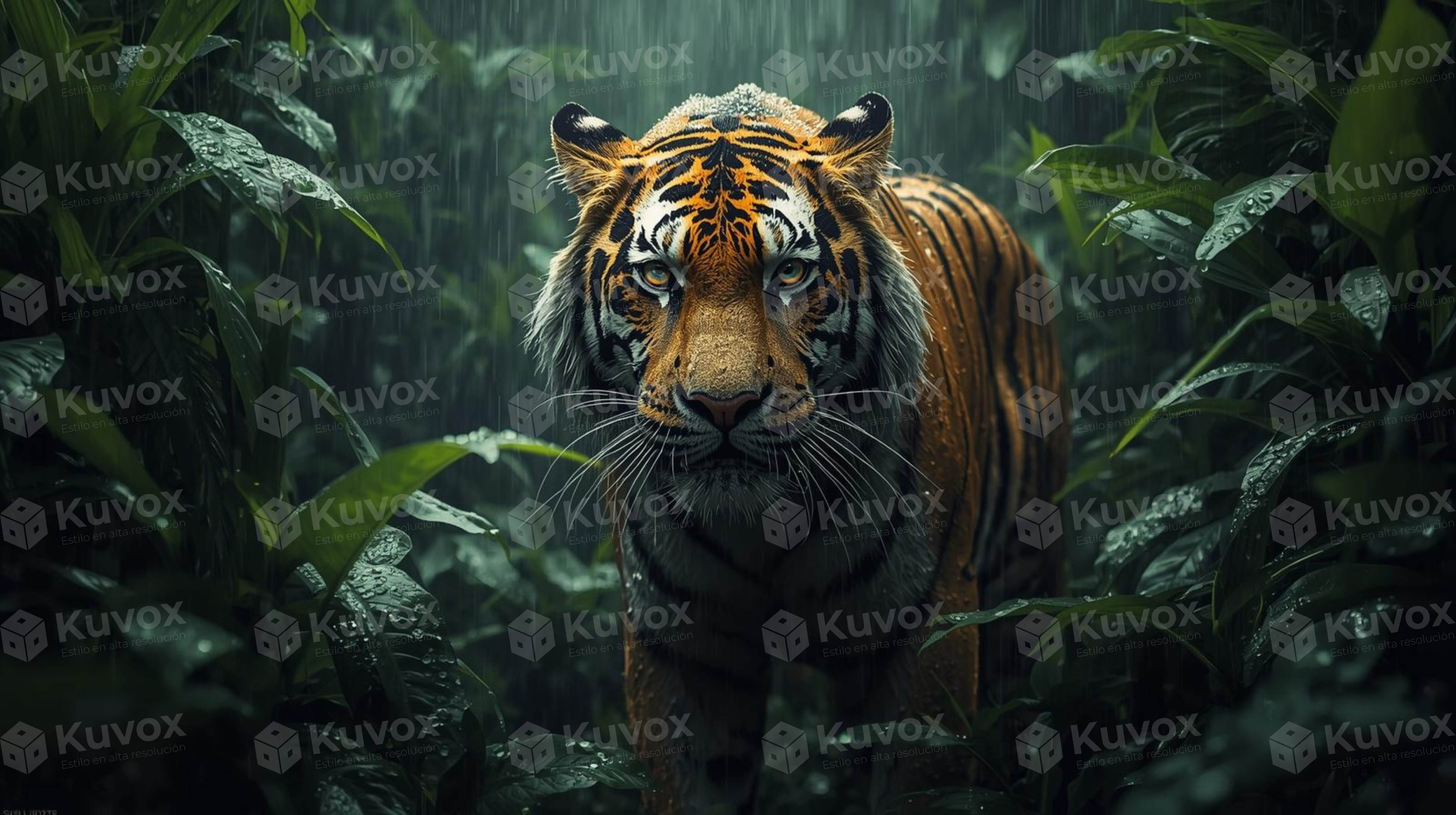 Tiger in the rainforest